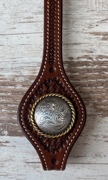 Rope Edge Western Engraved Concho antik/gold 1 1/2